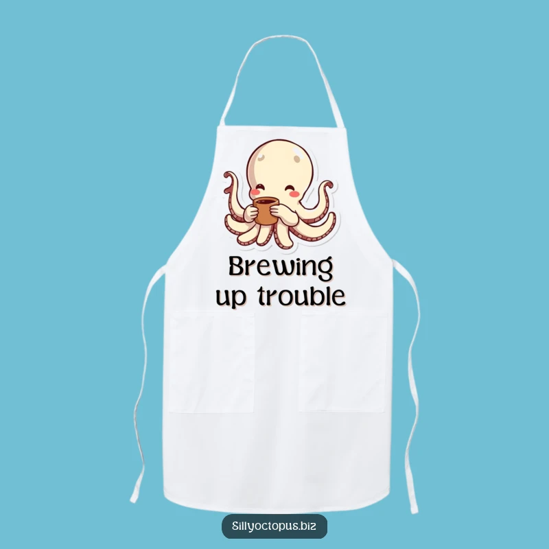 Funny Energetic Octopus Coffee Apron: Brew Up Some Laughs