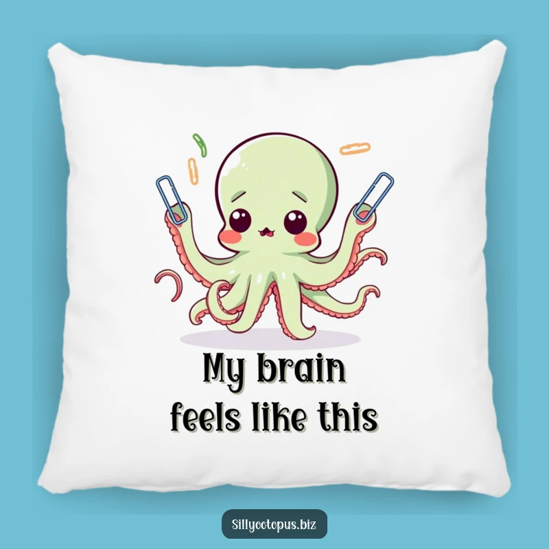 Funny Octopus Paperclip Chaos Pillow - Cozy & Comical Home Decor