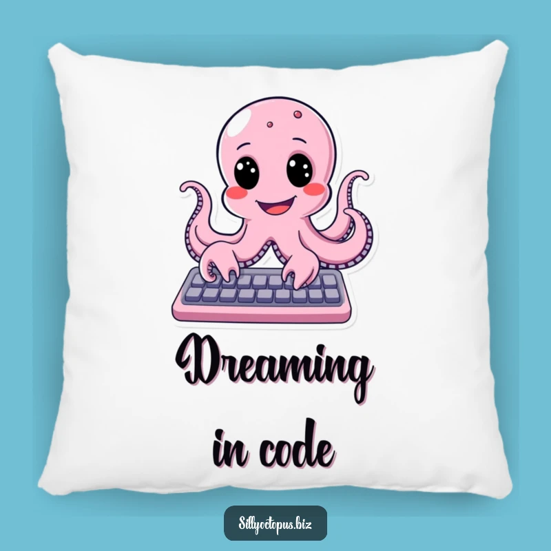Funny Smiling Octopus Typing Pillow: Cozy Comfort with a Happy Vibe