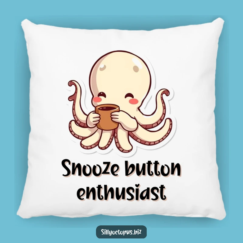 Funny Zesty Octopus Coffee Pillow: Comfy Cuddles with a Kick