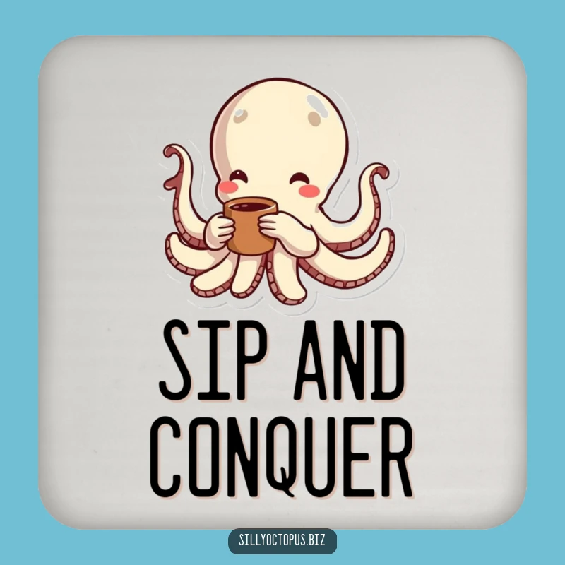 Funny Energetic Octopus Coffee Drink Coaster: Protect Surfaces with Zing