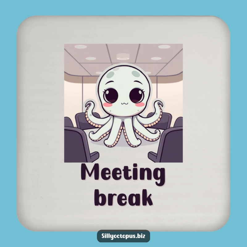 Funny Meeting Octopus Drink Coaster: Protect Surfaces with Office Wit