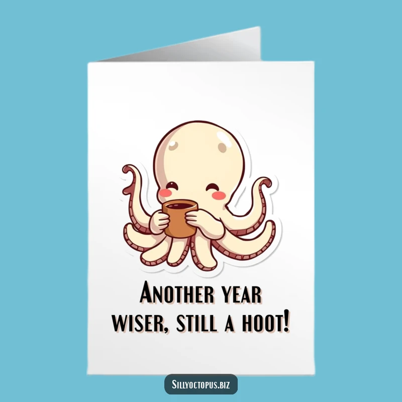 Free Printable Octopus Birthday Card - Coffee Fueled Fun Downloadable Gift