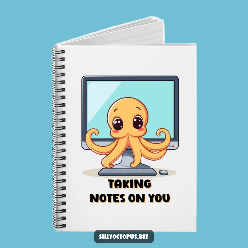 Funny Octopus Peeking Notebook - Techy Journal & Hilarious Diary