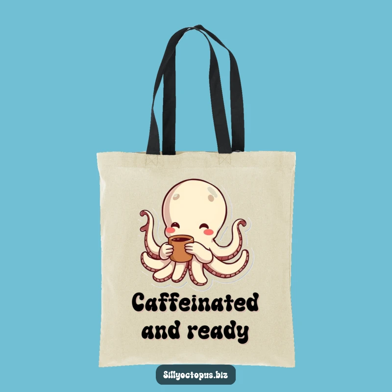 Funny Energetic Octopus Tote Bag: Carry Your Coffee and Your Vibe